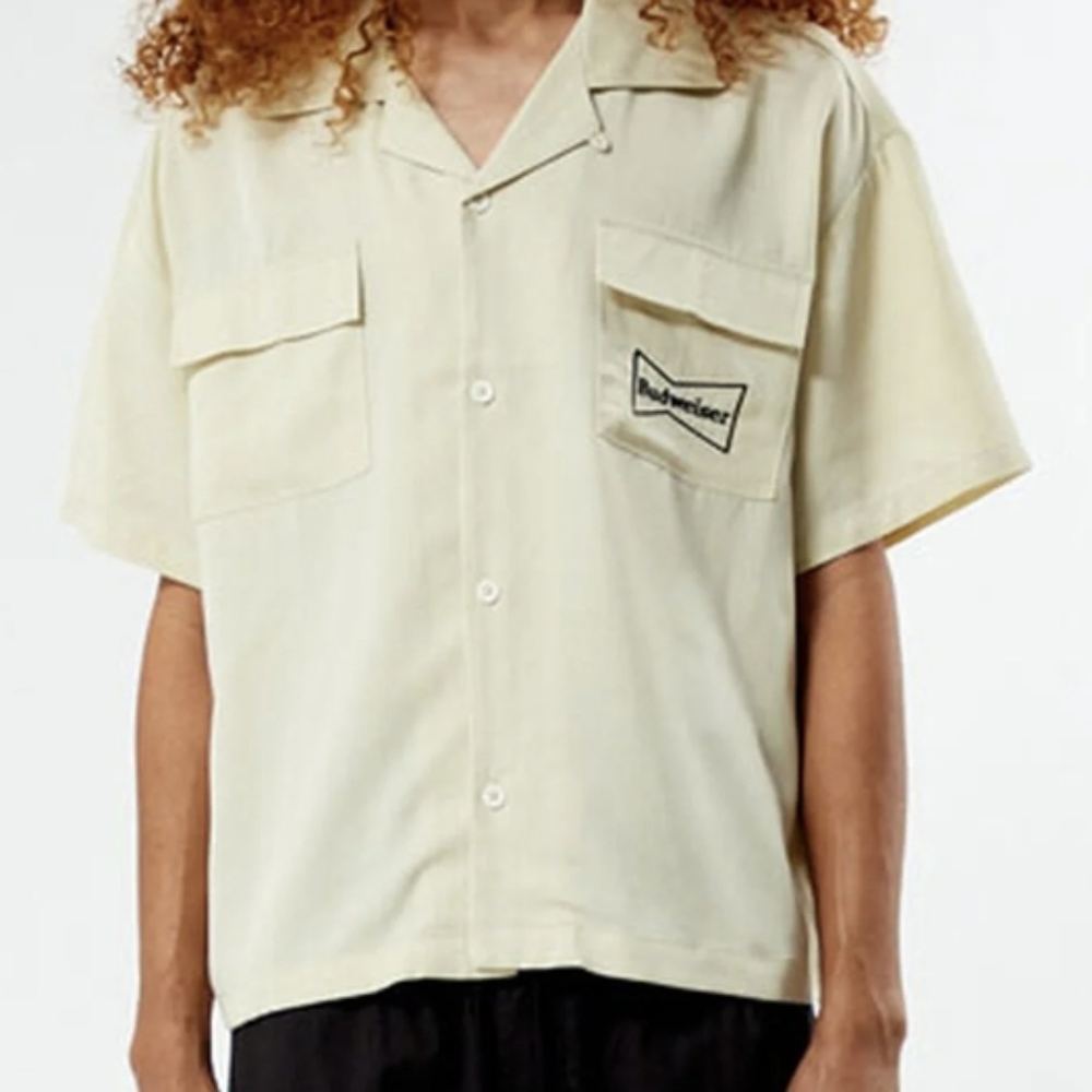 🍺  Budweiser By PacSun Banner Cropped Camp Shirt 🍺
